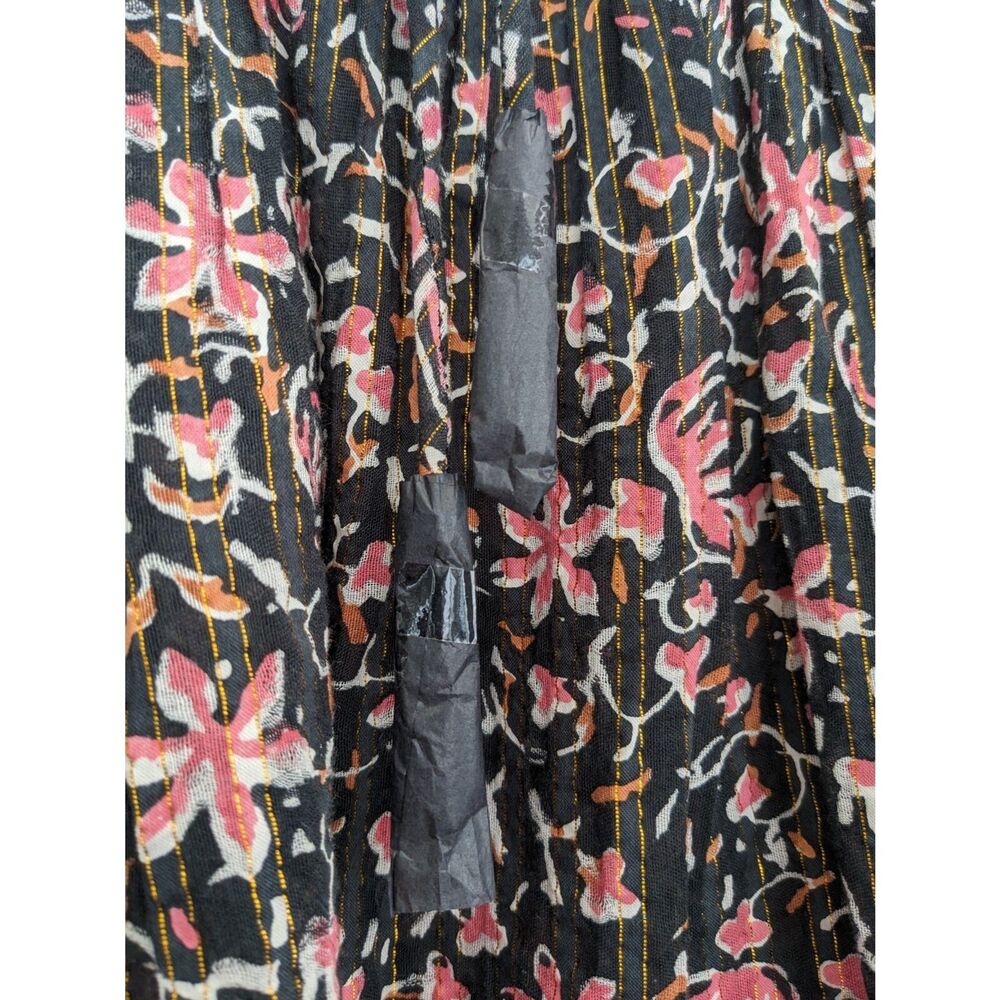 Clobella Brynlee Blouse NWOT Size Small S Black Pink Floral Fan Print Top Sm - Picture 9 of 9